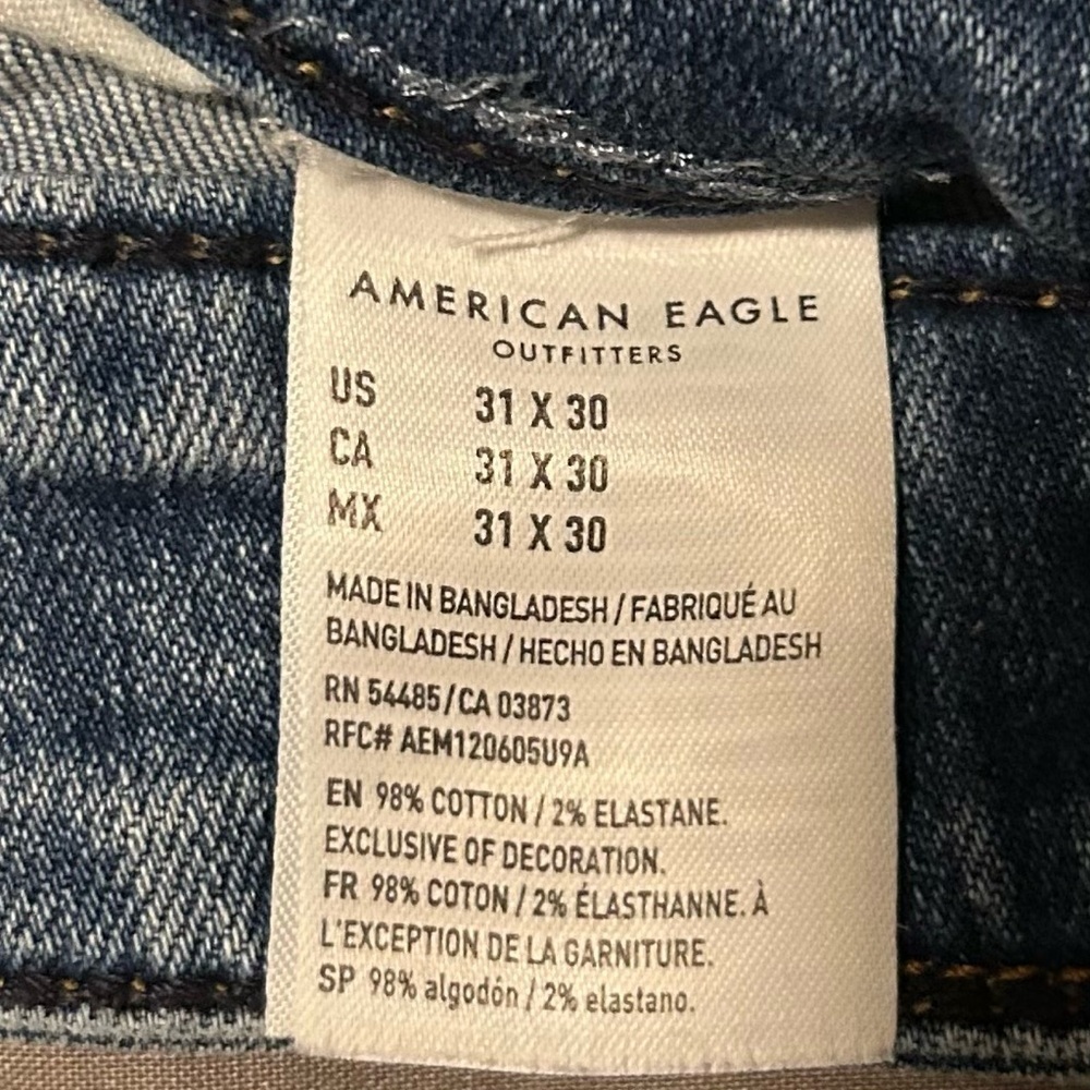 American Eagle AirFlex+ Slim Jeans Casual Stretch Light Wash Men’s 31x30 - Picture 6 of 10